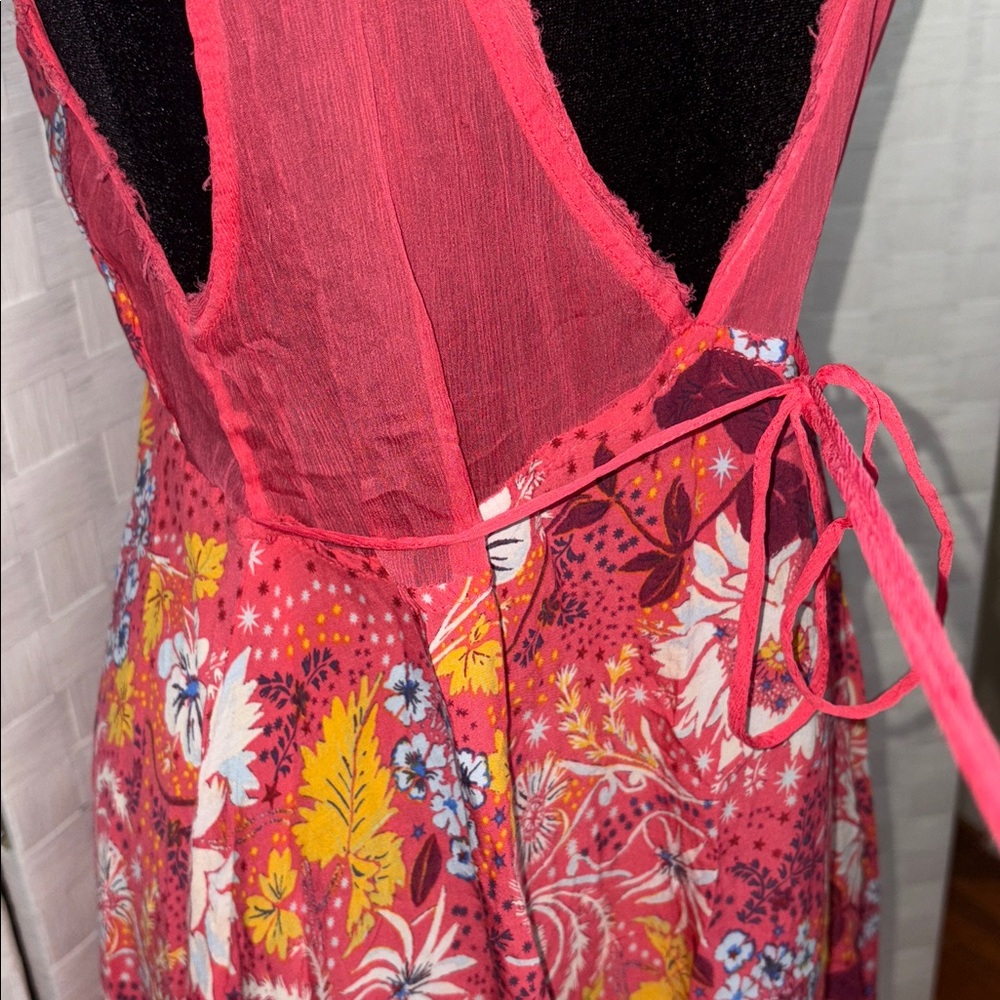 Like New- Free People Floral Sheer Mini Dress, size medium- final sale price - Picture 8 of 15